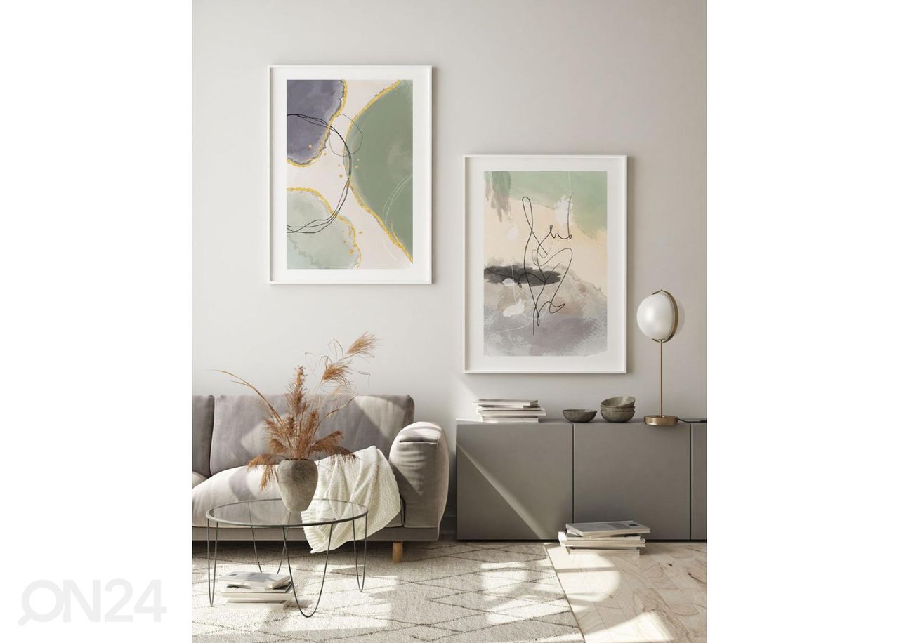 Poster Abstraktne heleroheline II 50x70 cm suurendatud