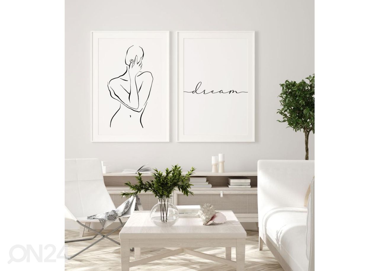 Poster Joonistatud naine II 21x30 cm suurendatud