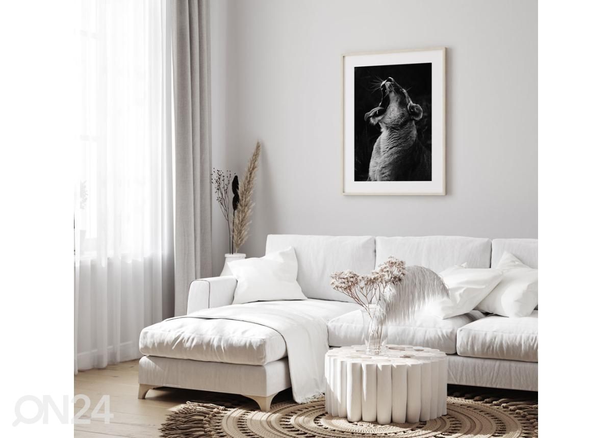 Poster Must-valge tiiger 70x100 cm suurendatud