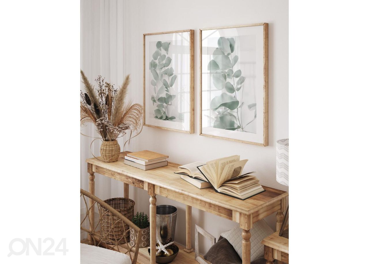 Poster Rohelised eukalüpti lehed I 70x100 cm suurendatud