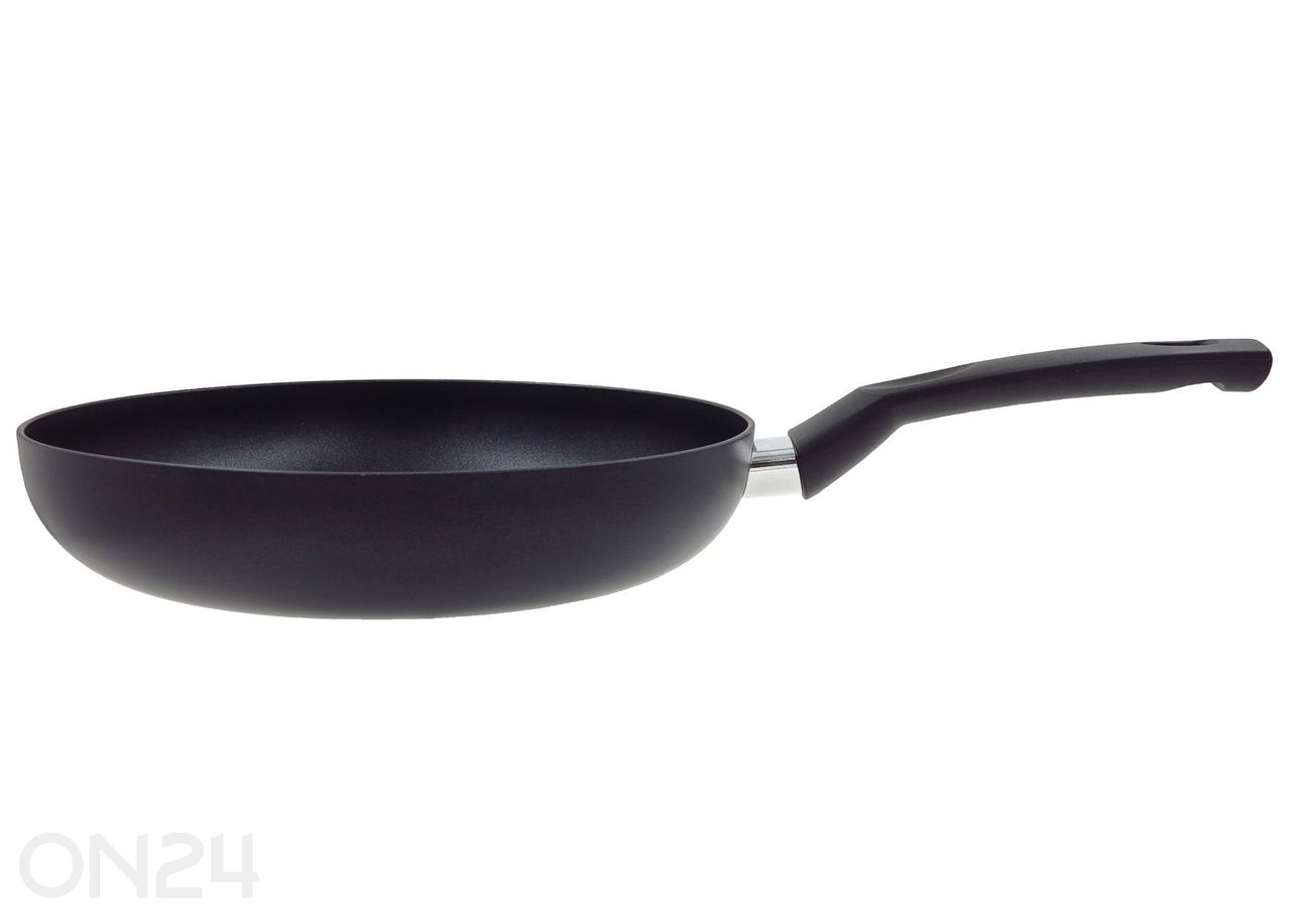 Praepann Black Ceramic Ø 24 cm + pannikaitse, klaasist kaanega, keraamiline ja induktsioon suurendatud