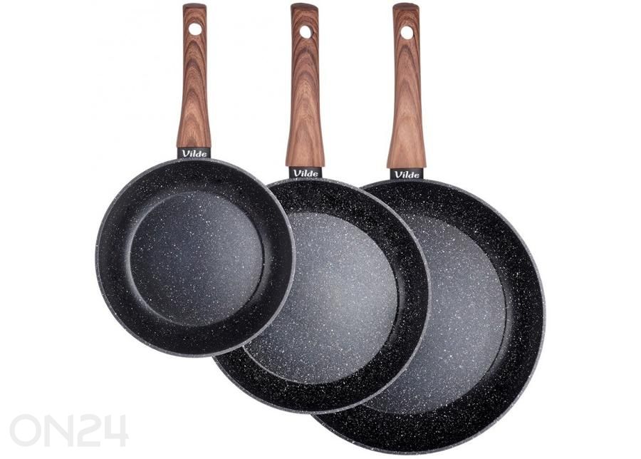 Praepannide komplekt Black&Wood 3 osa suurendatud