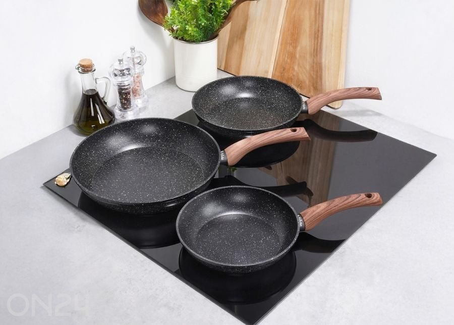 Praepannide komplekt Black&Wood 3 osa suurendatud