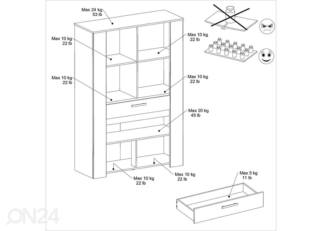 Puhvetkapp Helma 110 cm suurendatud