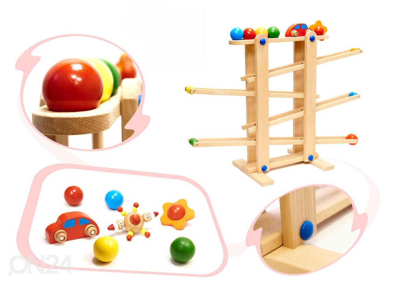 Puidust montessori pallirada XXL suurendatud