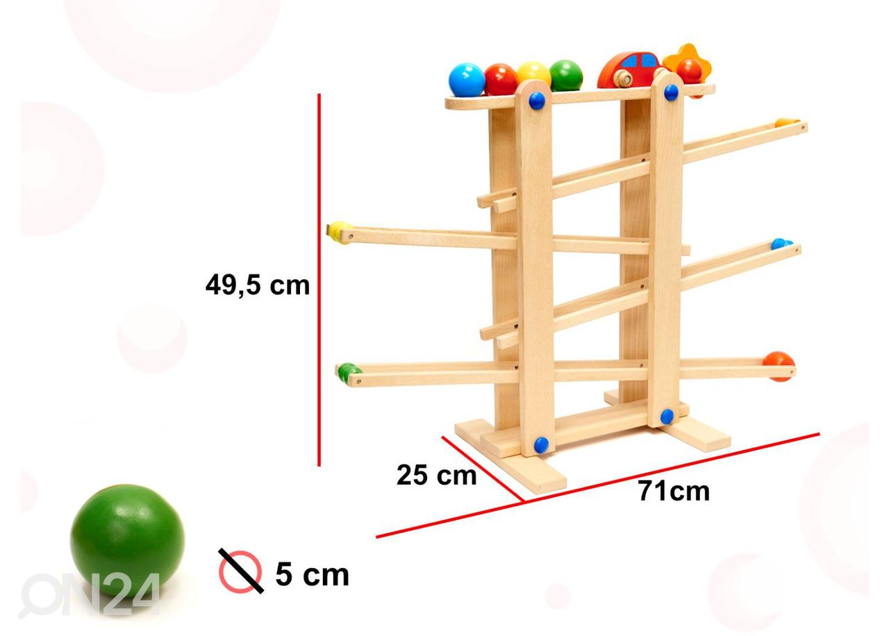 Puidust montessori pallirada XXL suurendatud