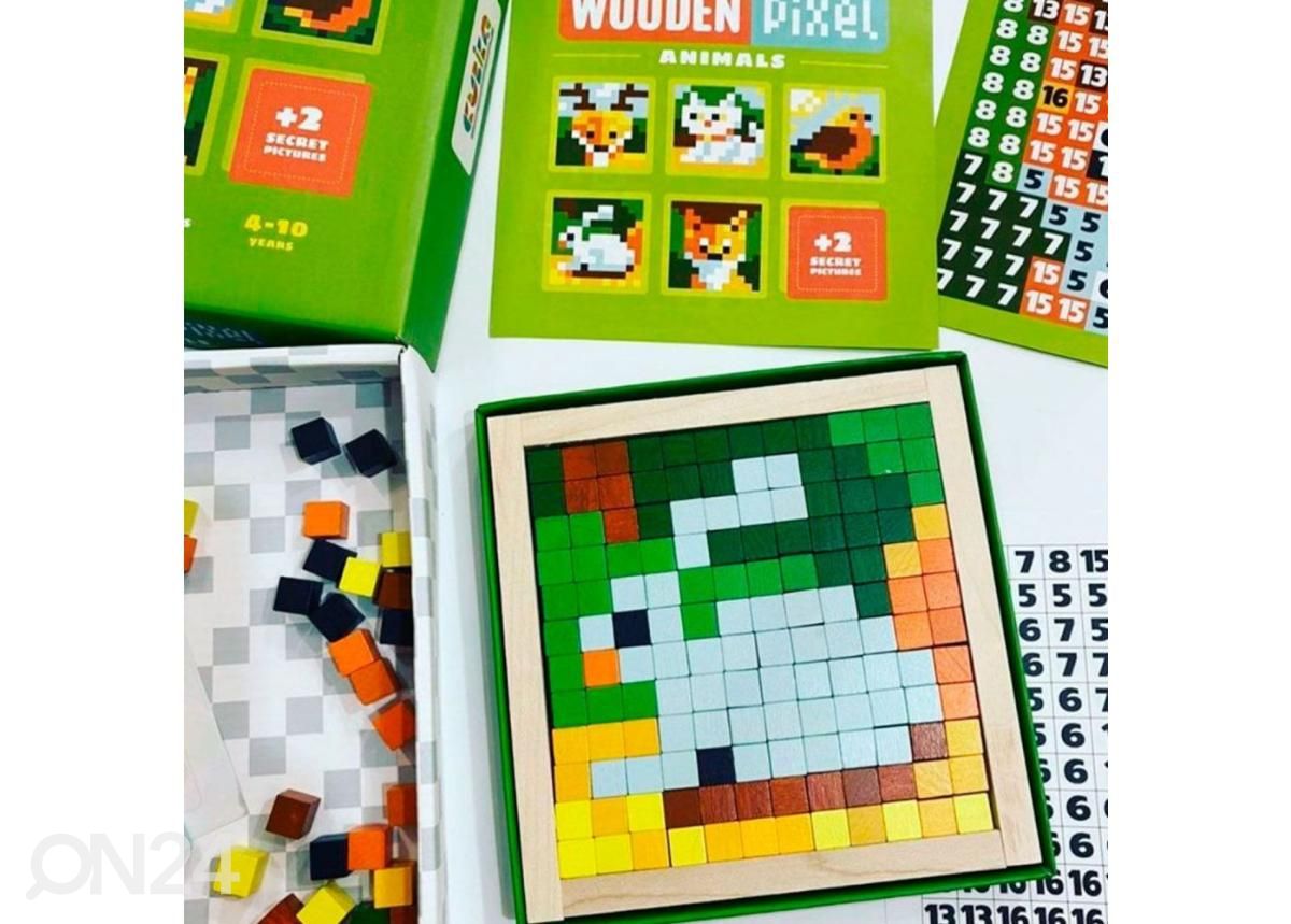 Puidust mosaiik Loomad suurendatud