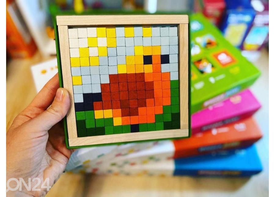 Puidust mosaiik Loomad suurendatud