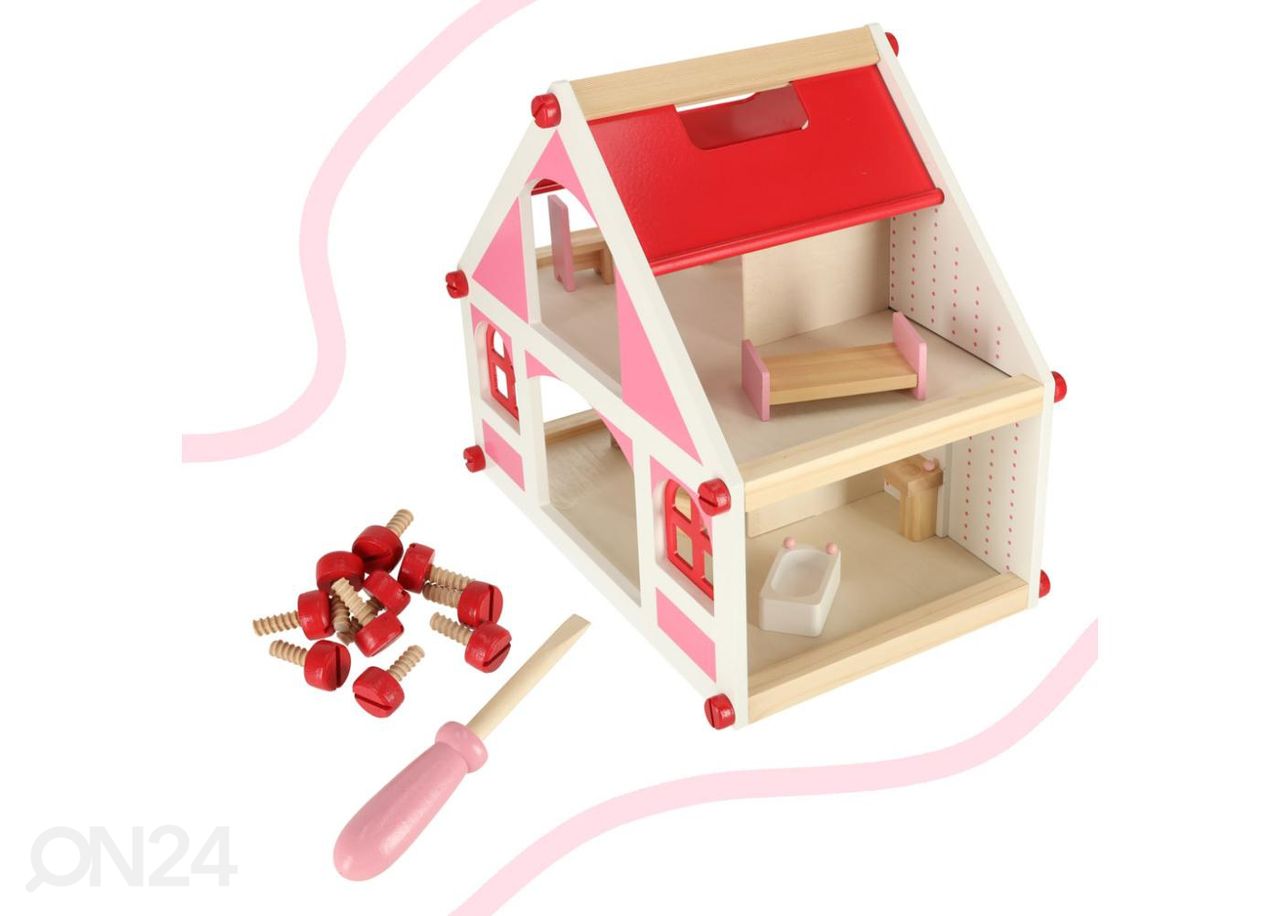 Puidust nukumaja + mööbel 36 cm suurendatud