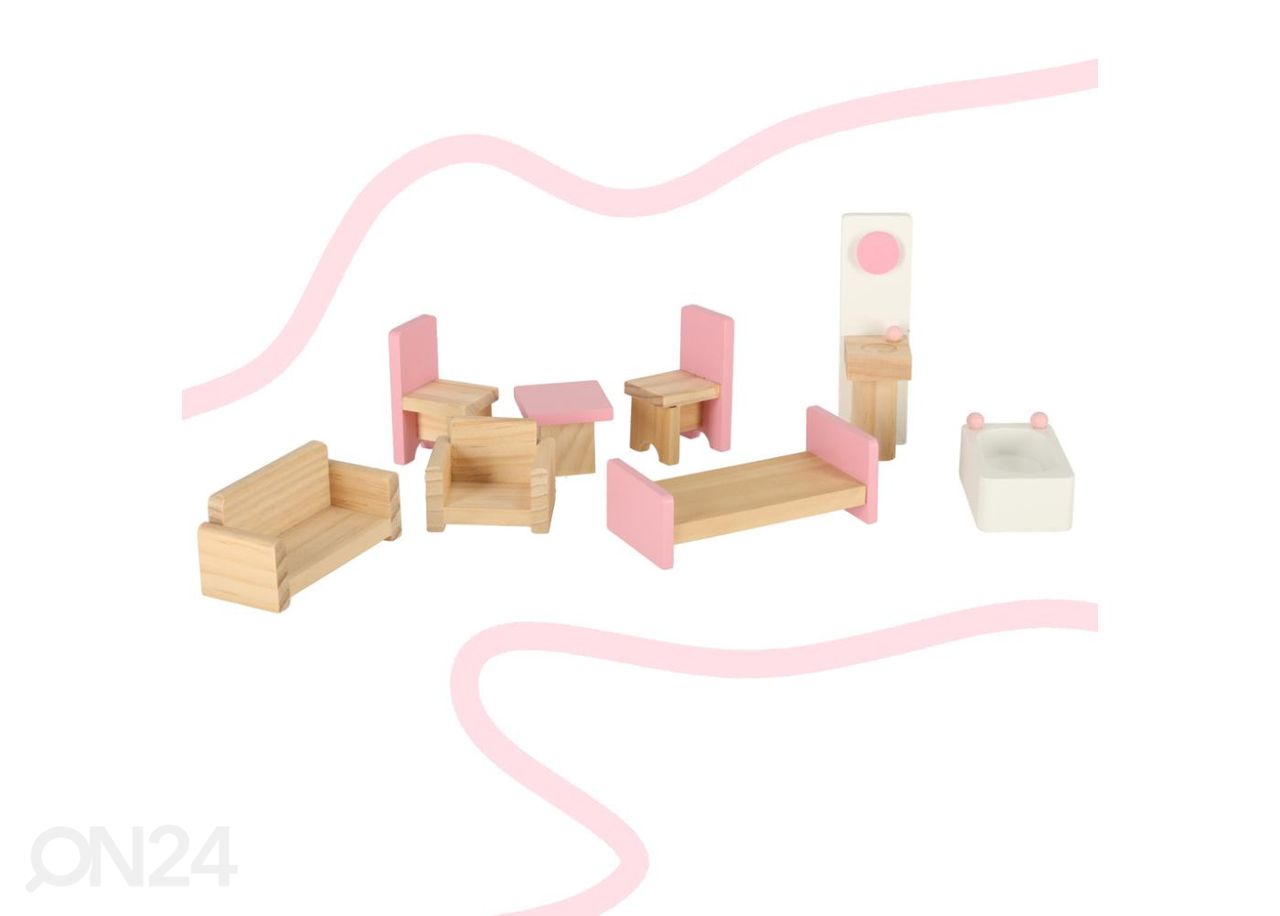 Puidust nukumaja + mööbel 36 cm suurendatud