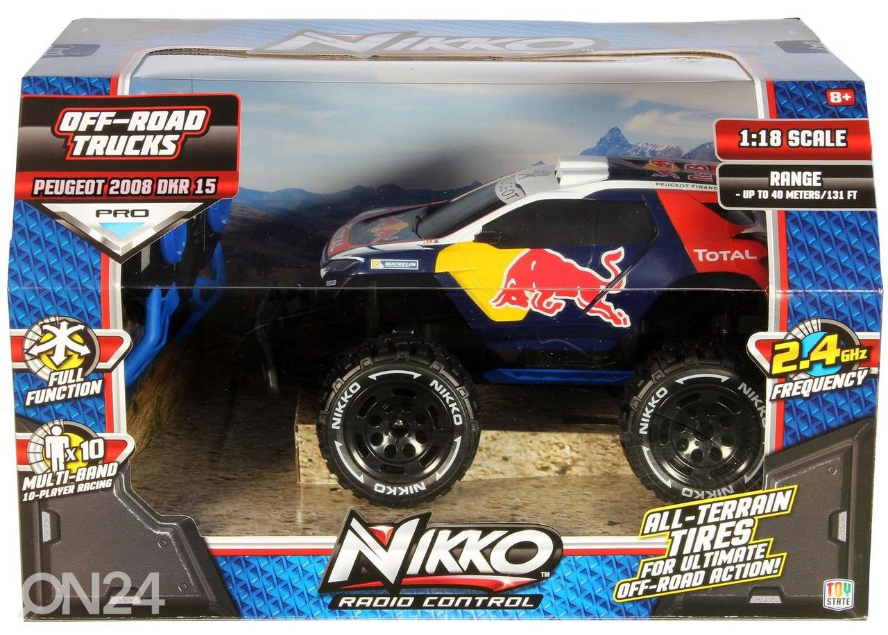 Puldiauto NIKKO Off-Road Peugeot 2008 Red Bull 1:18 suurendatud