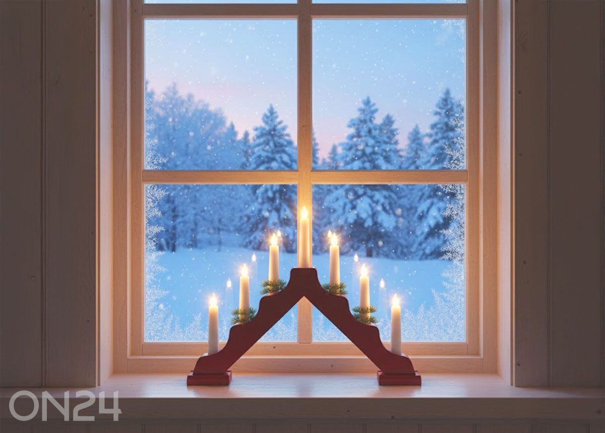 Punane küünlajalg LED pirnidega suurendatud