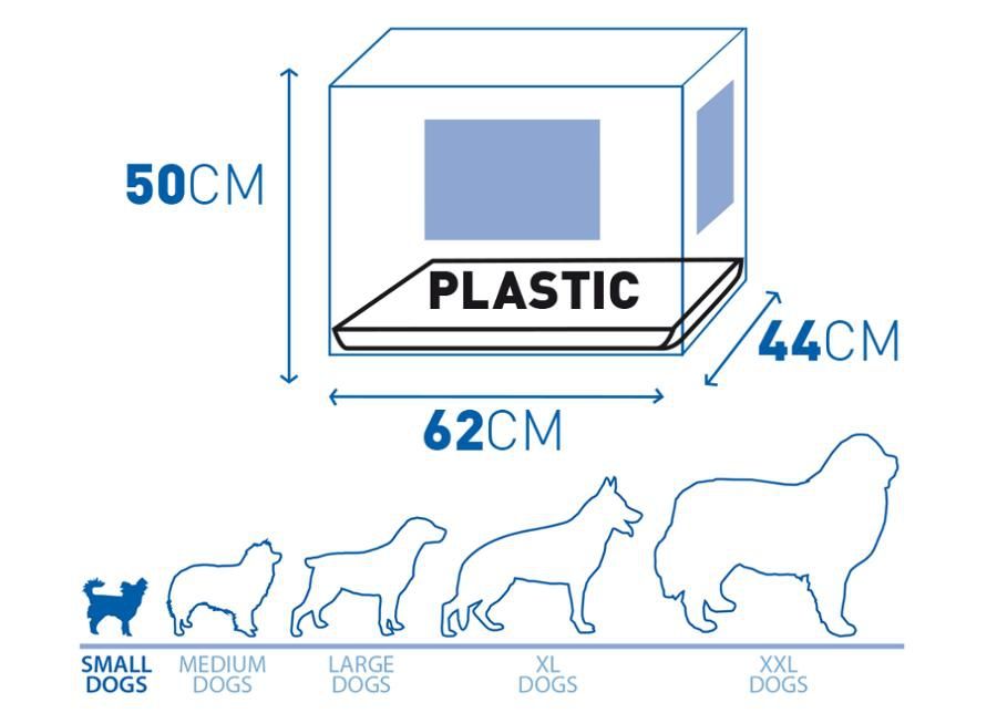 Puur 2 ukse ja plastikalusega s / 62x44x50cm must Duvo+ suurendatud