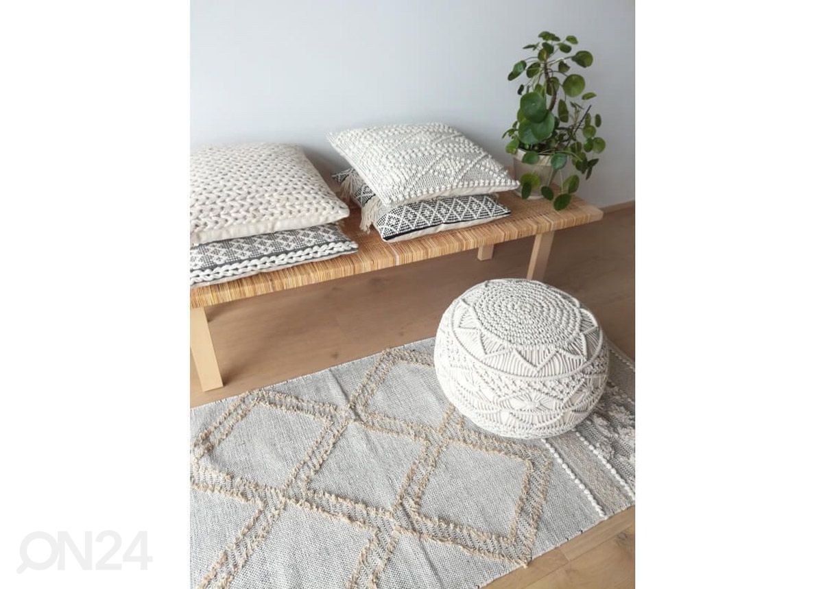 Puuvillane vaip Olki beež 80x200 cm suurendatud