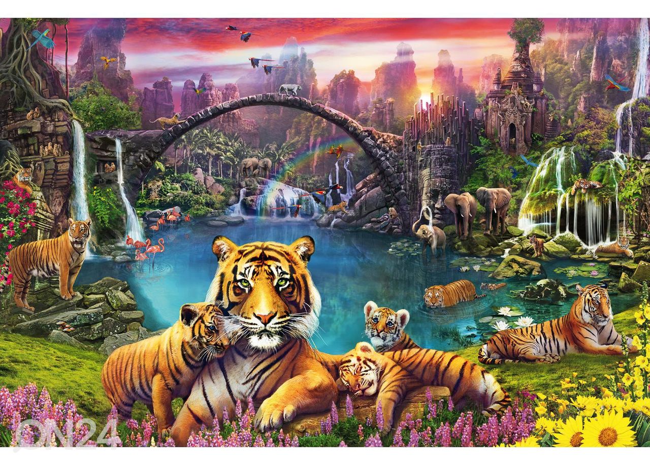 Ravensburger Pusle 3000 tk Tiiger paradiisilises laguunis suurendatud