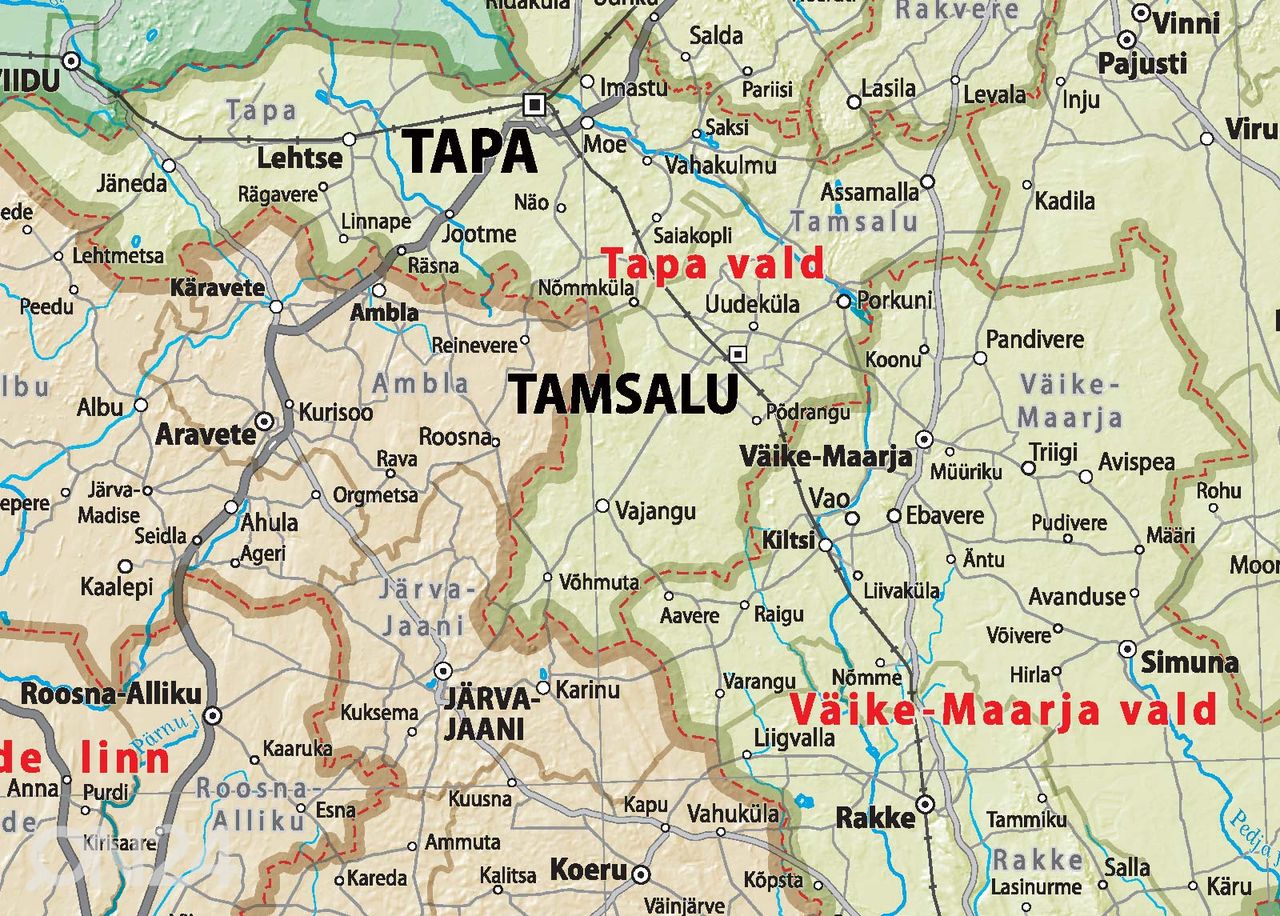 Regio Eesti haldusjaotuse seinakaart 163 x 115 cm suurendatud