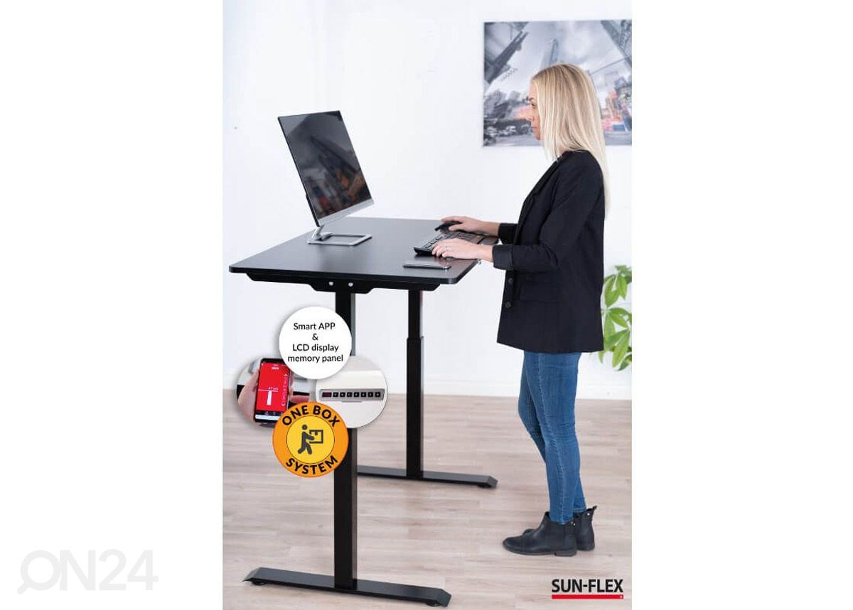 Reguleeritav kirjutuslaud Sun-Flex Elite must suurendatud