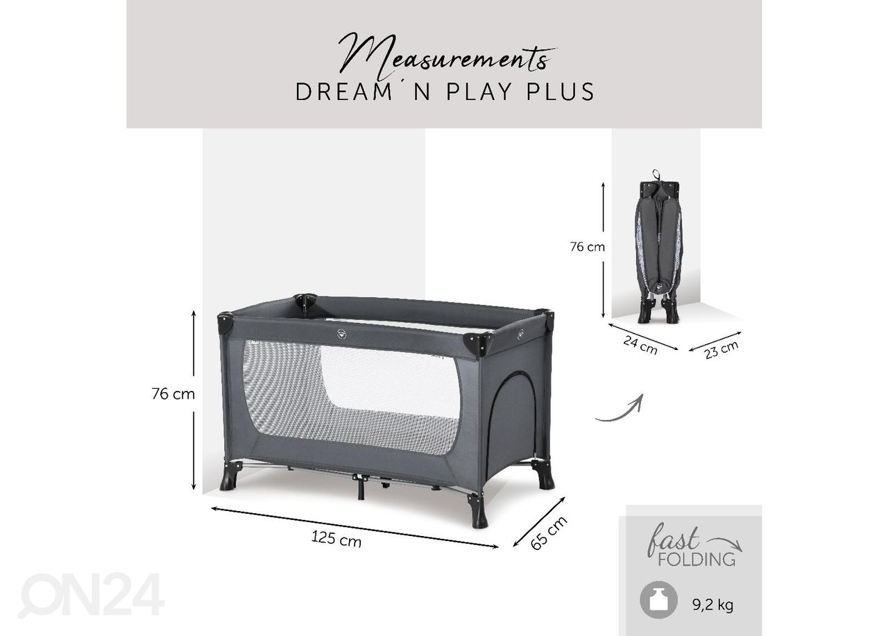 Reisivoodi Hauck Essential Dream N Play Plus suurendatud