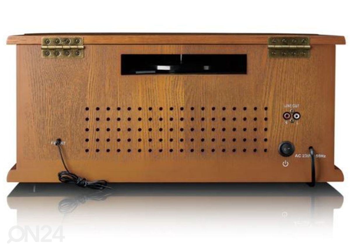Retro-muusikakeskus vinüülplaadi- ja kassetimängijaga Lenco suurendatud