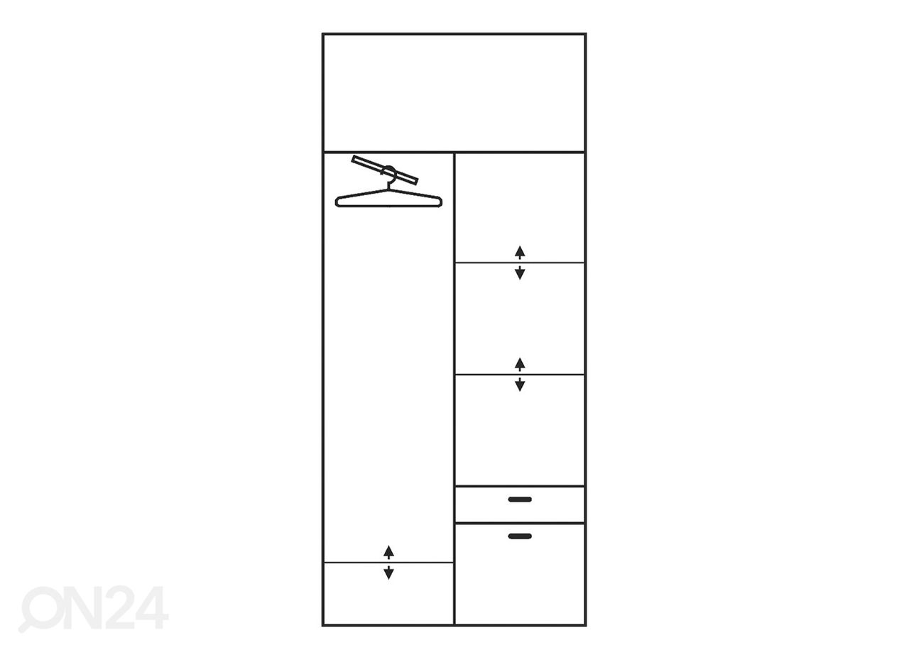 Riidekapp 100 cm suurendatud