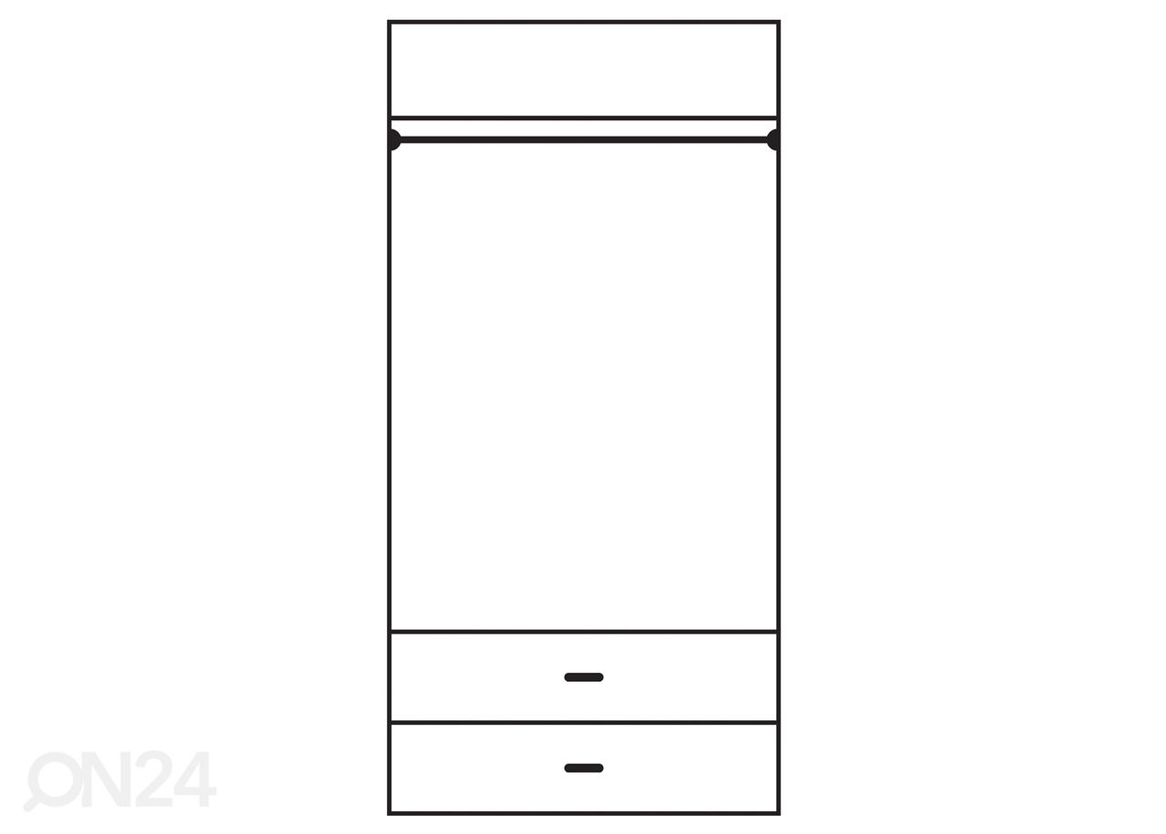 Riidekapp 90 cm suurendatud