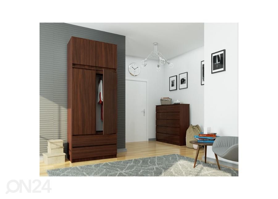 Riidekapp 90 cm, wenge suurendatud