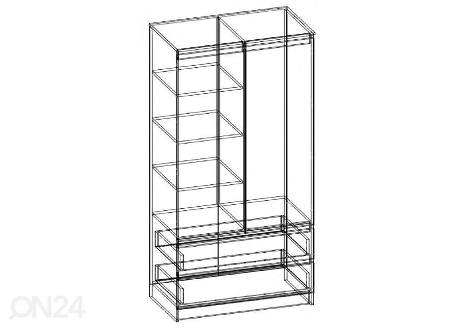 Riidekapp 90cm suurendatud
