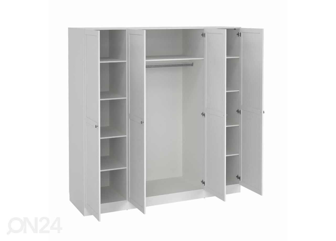 Riidekapp Billund 4, 195 cm valge suurendatud