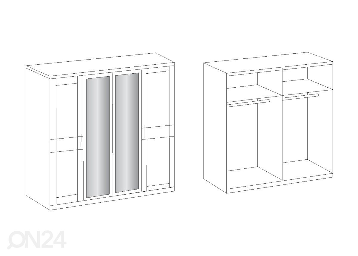 Riidekapp Chalet 180 cm suurendatud