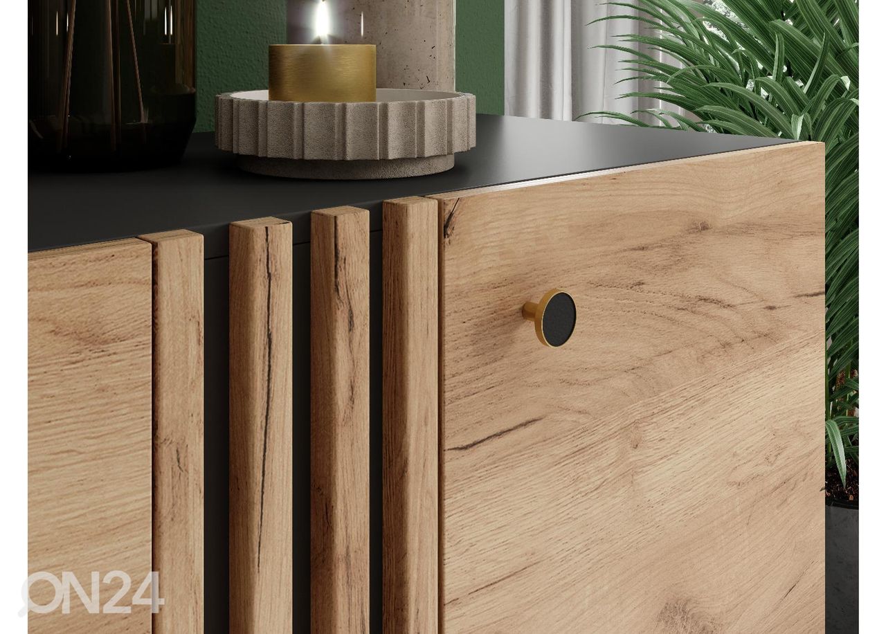 Riidekapp Deco 220 cm, antratsiit/tamm suurendatud