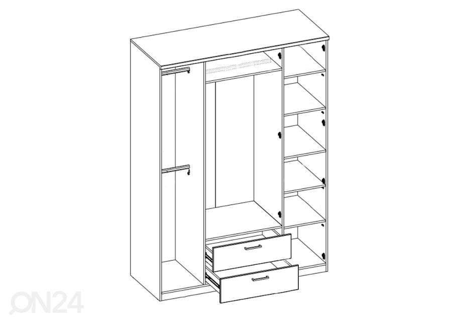 Riidekapp Doorset 150 cm suurendatud