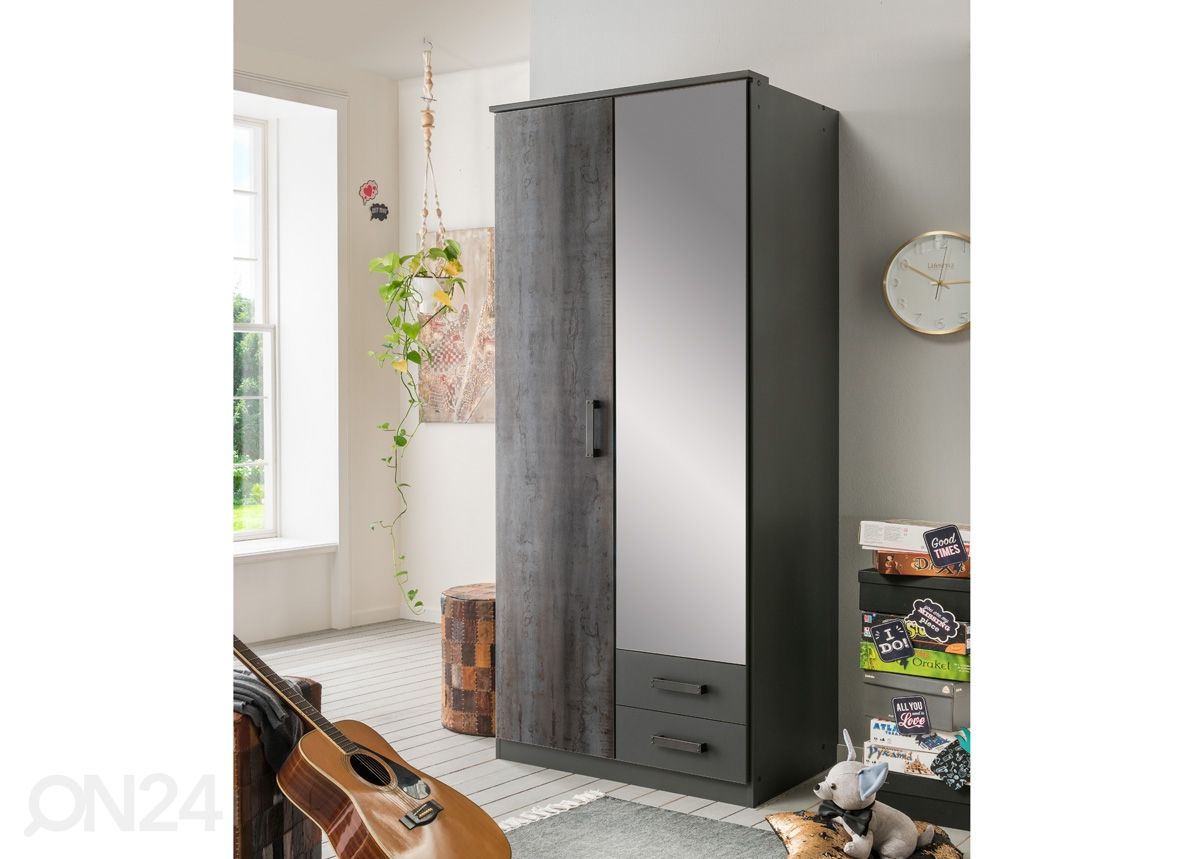 Riidekapp Duisburg 90 cm suurendatud