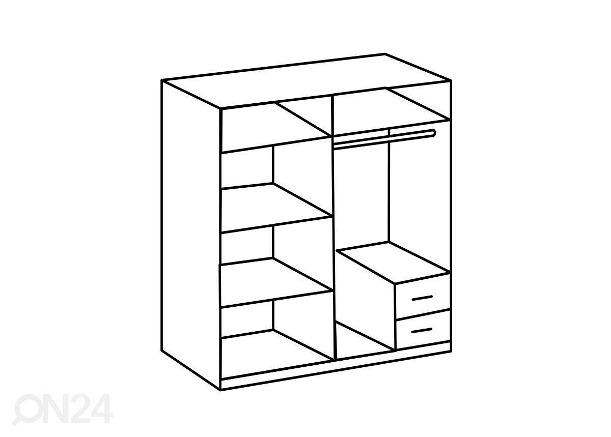 Riidekapp Eifel 135 cm suurendatud