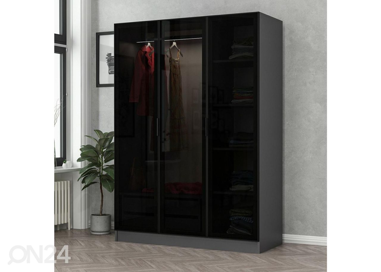 Riidekapp Glass 135 cm suurendatud