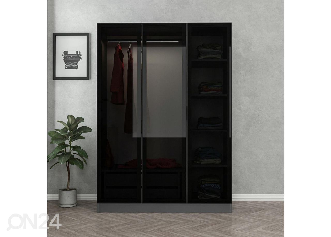 Riidekapp Glass 135 cm suurendatud
