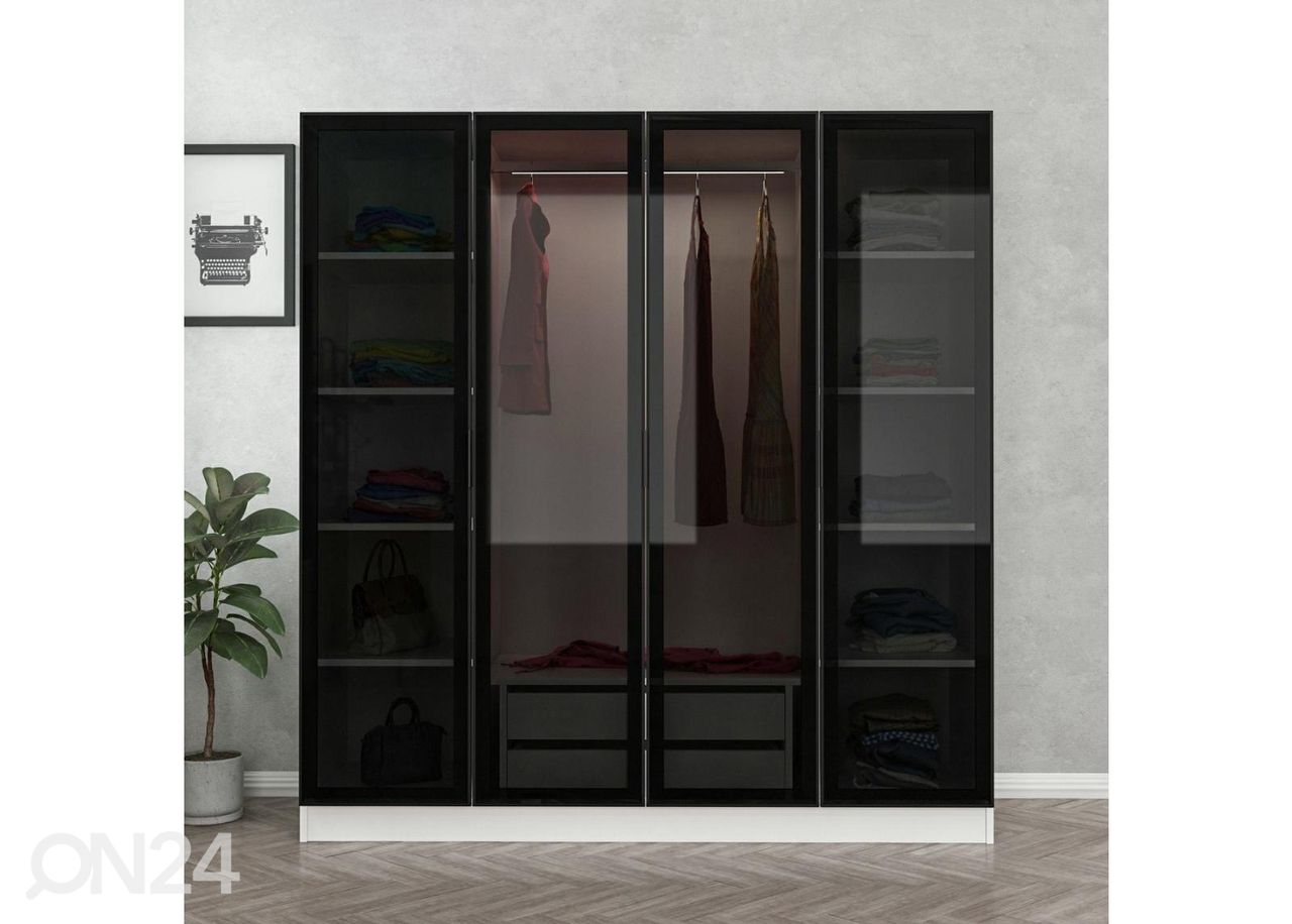 Riidekapp Glass 180 cm suurendatud