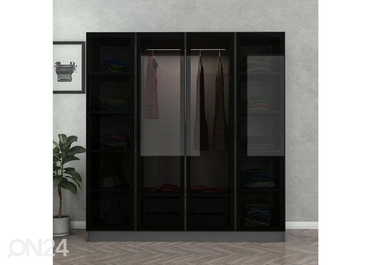 Riidekapp Glass 180 cm suurendatud