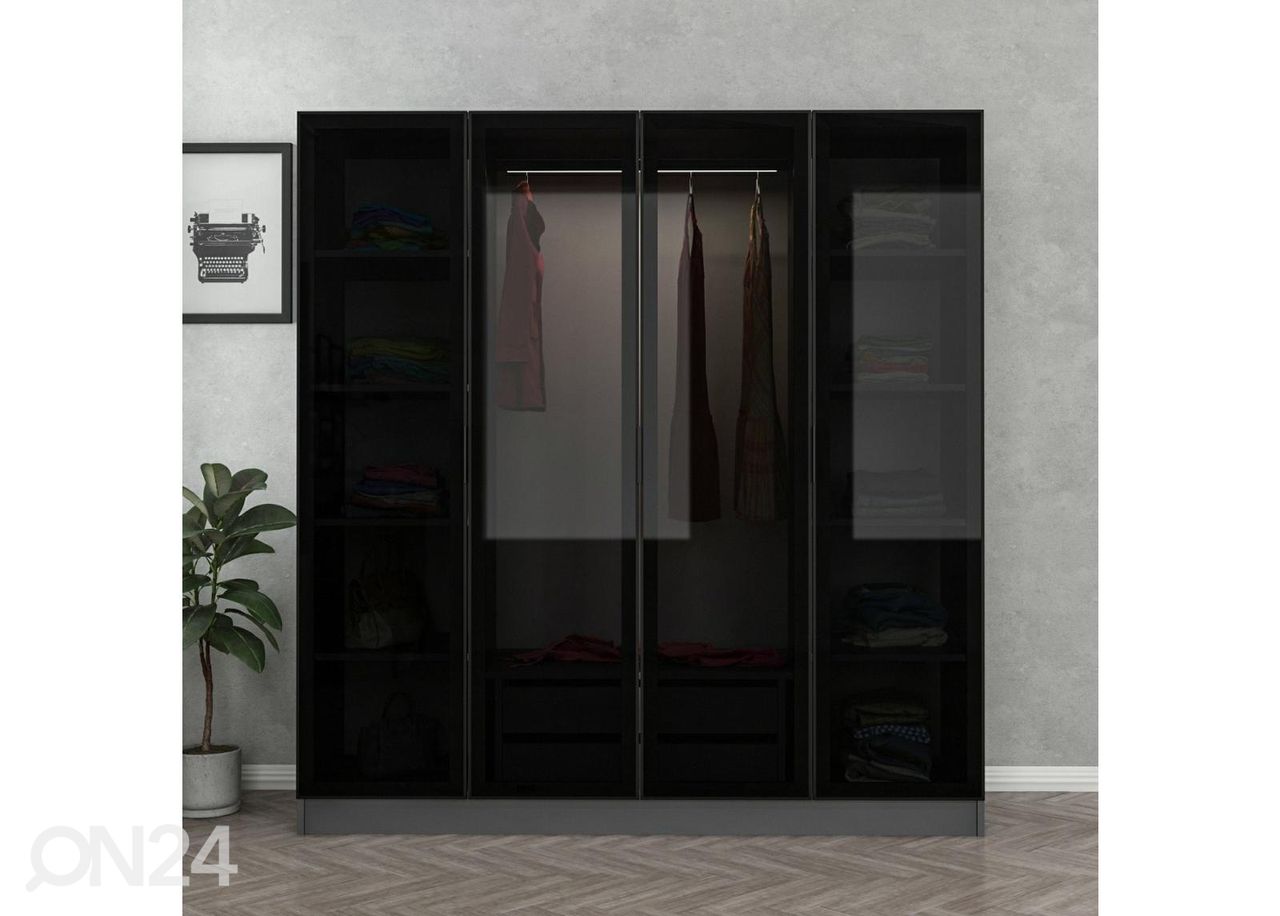 Riidekapp Glass 180 cm suurendatud