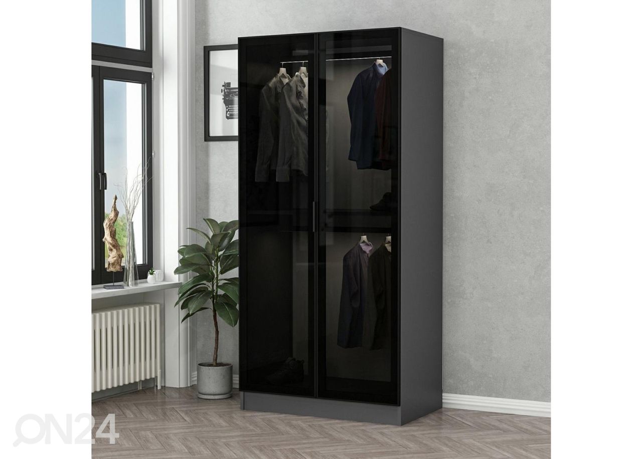 Riidekapp Glass 90 cm suurendatud