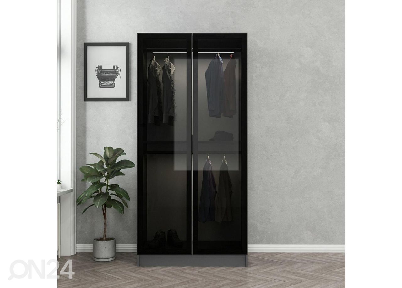 Riidekapp Glass 90 cm suurendatud