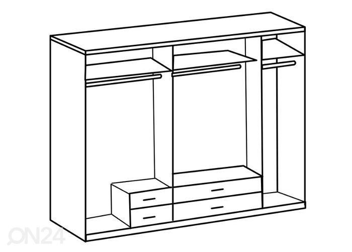 Riidekapp Gronau 225 cm suurendatud