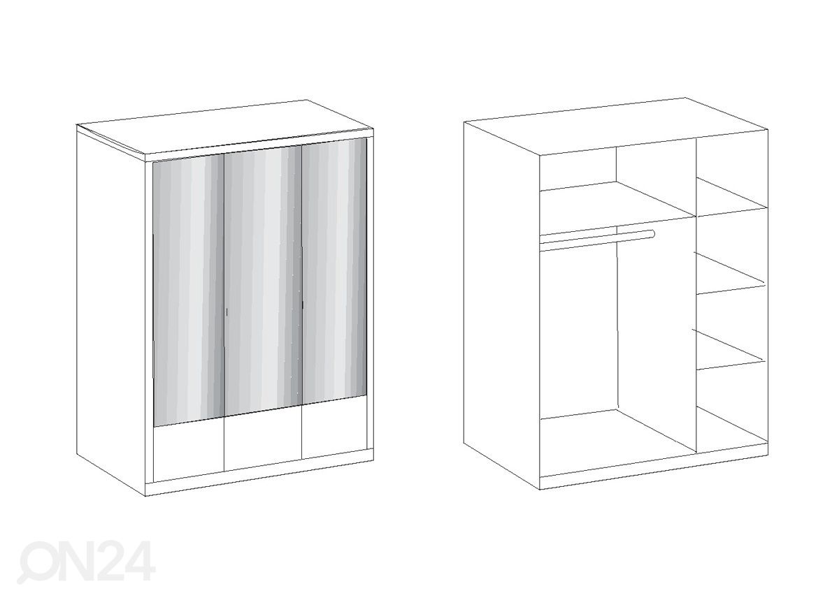 Riidekapp Imago 135 cm suurendatud