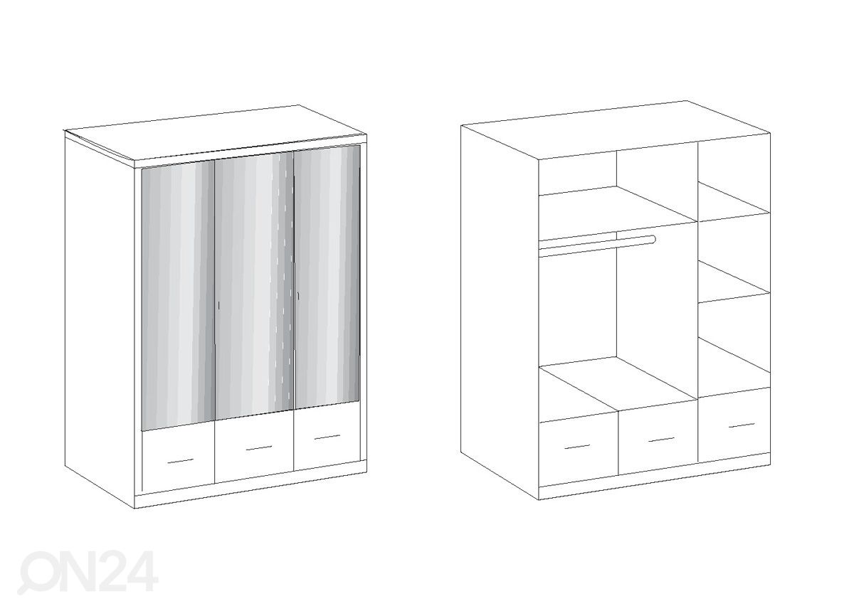 Riidekapp Imago 135 cm suurendatud