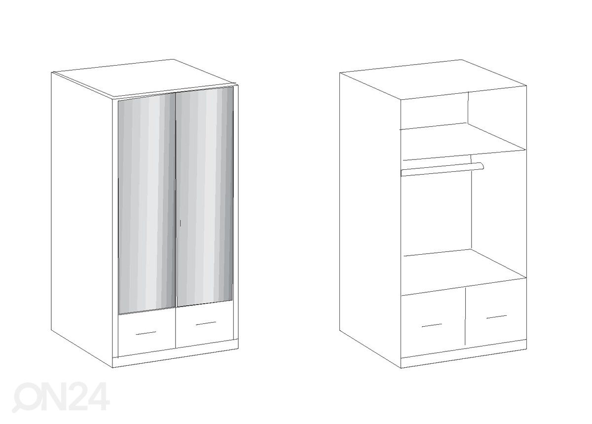 Riidekapp Imago 90 cm suurendatud