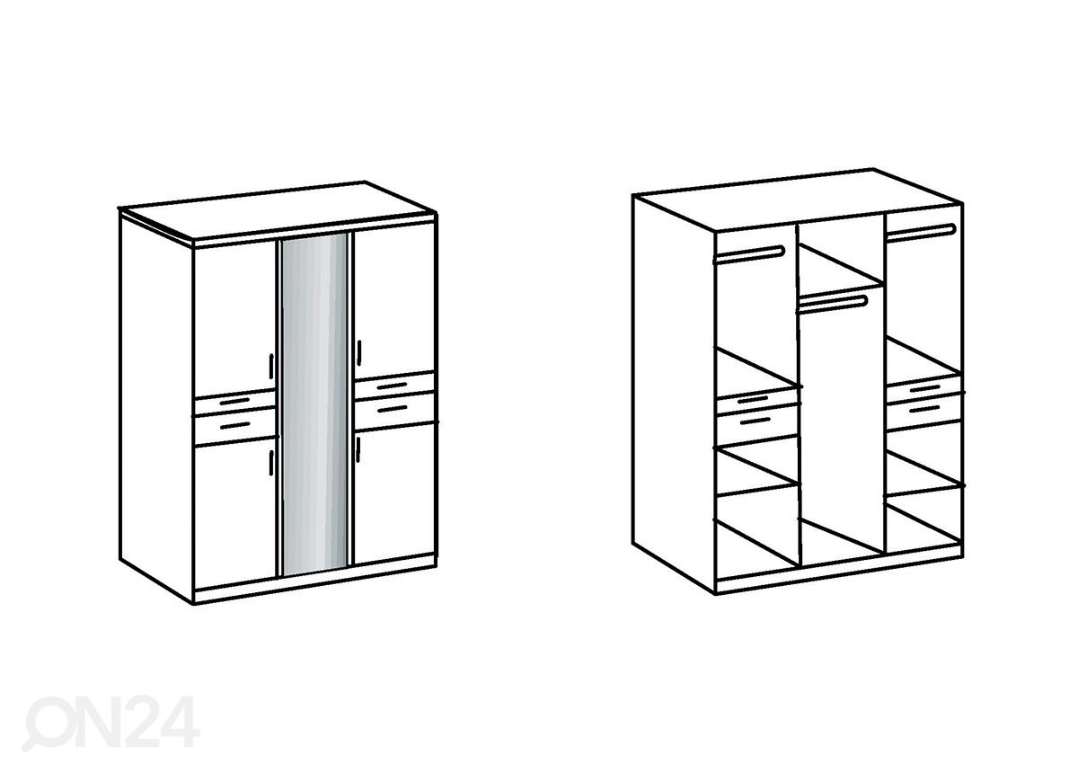 Riidekapp Koblenz 135 cm suurendatud