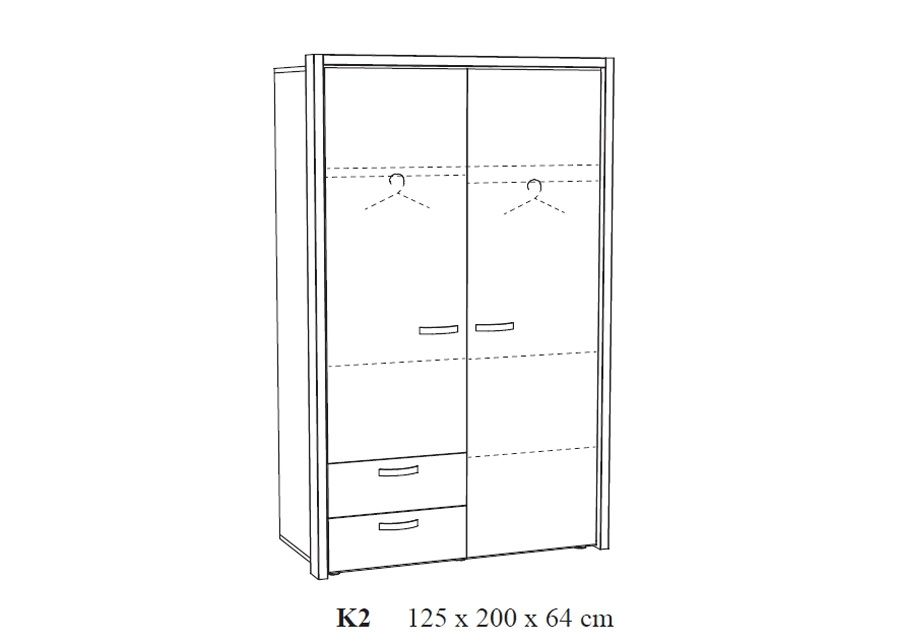 Riidekapp Louis K2 suurendatud