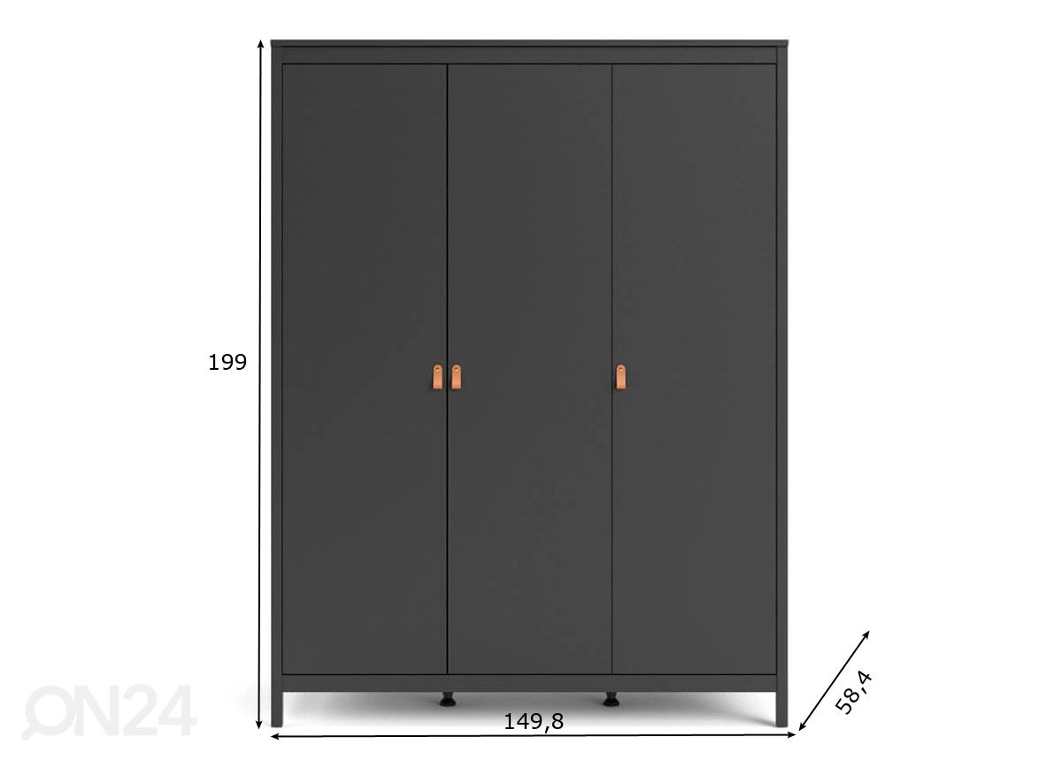 Riidekapp Madrid 150 cm suurendatud