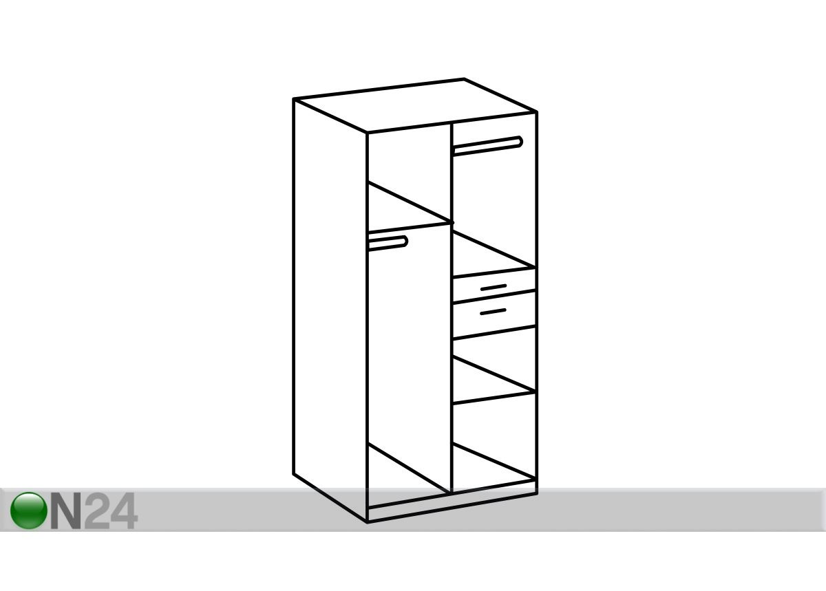 Riidekapp Mainz 90 cm suurendatud