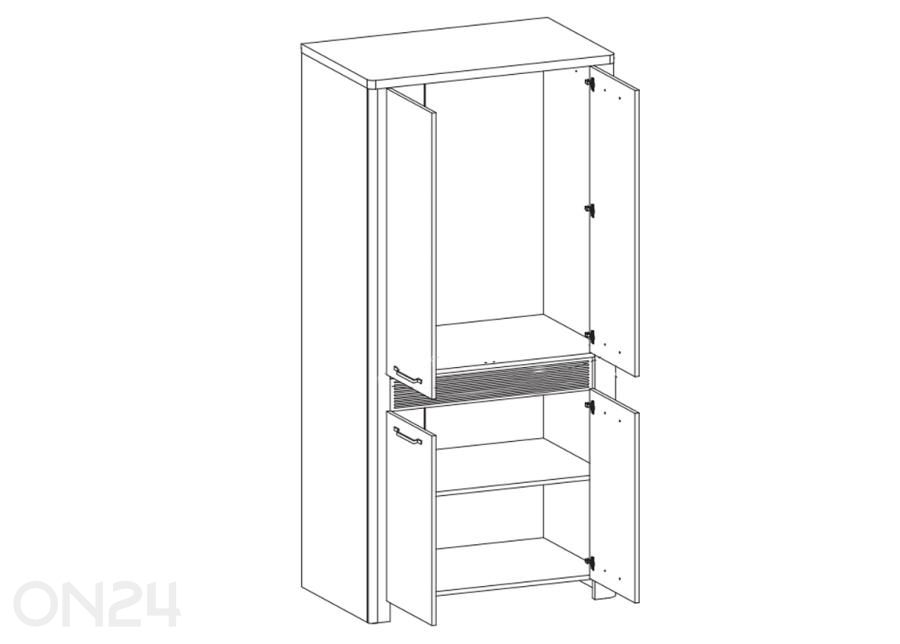 Riidekapp Moris 96 cm + LED suurendatud