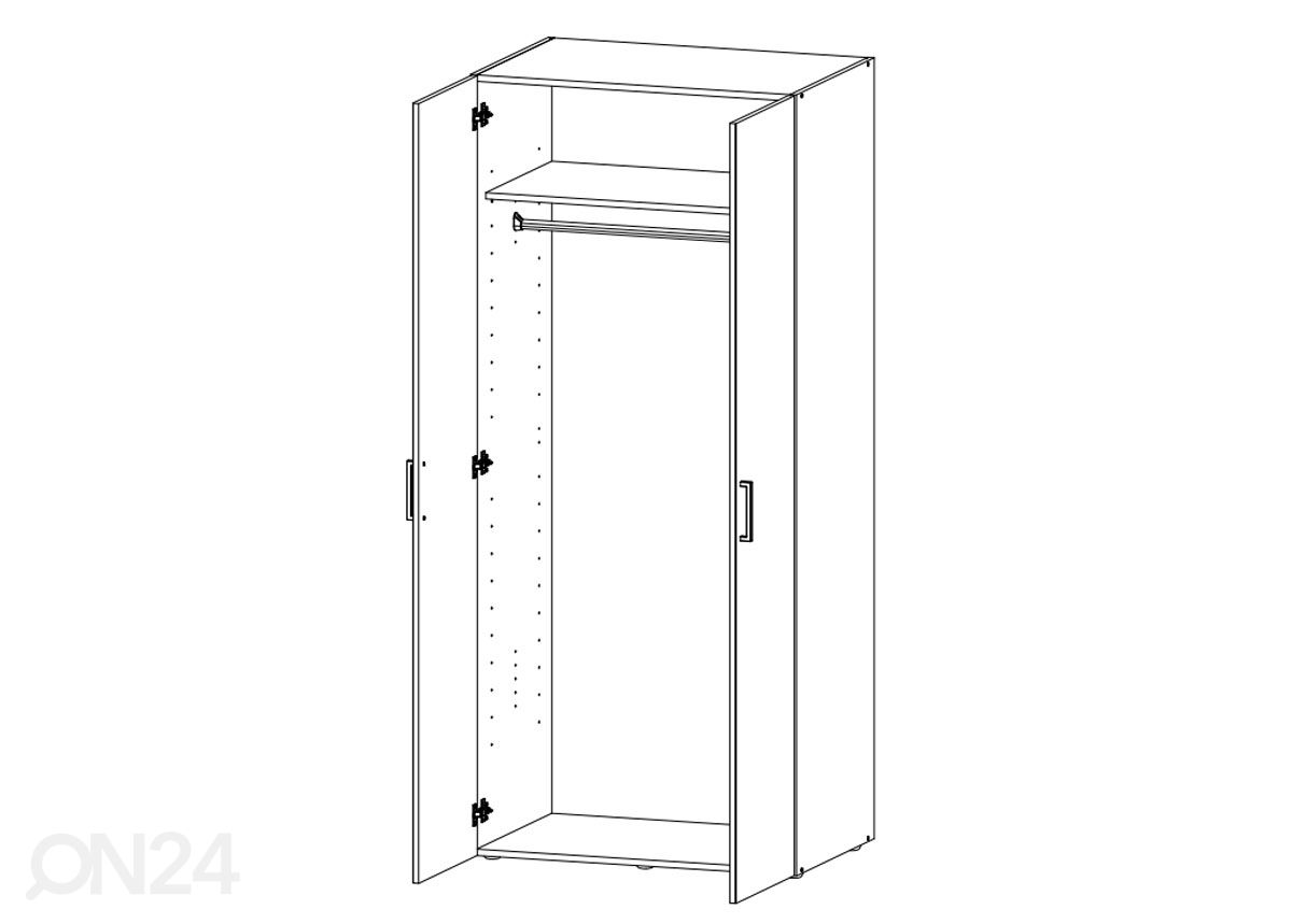 Riidekapp MRK 649 80 cm suurendatud